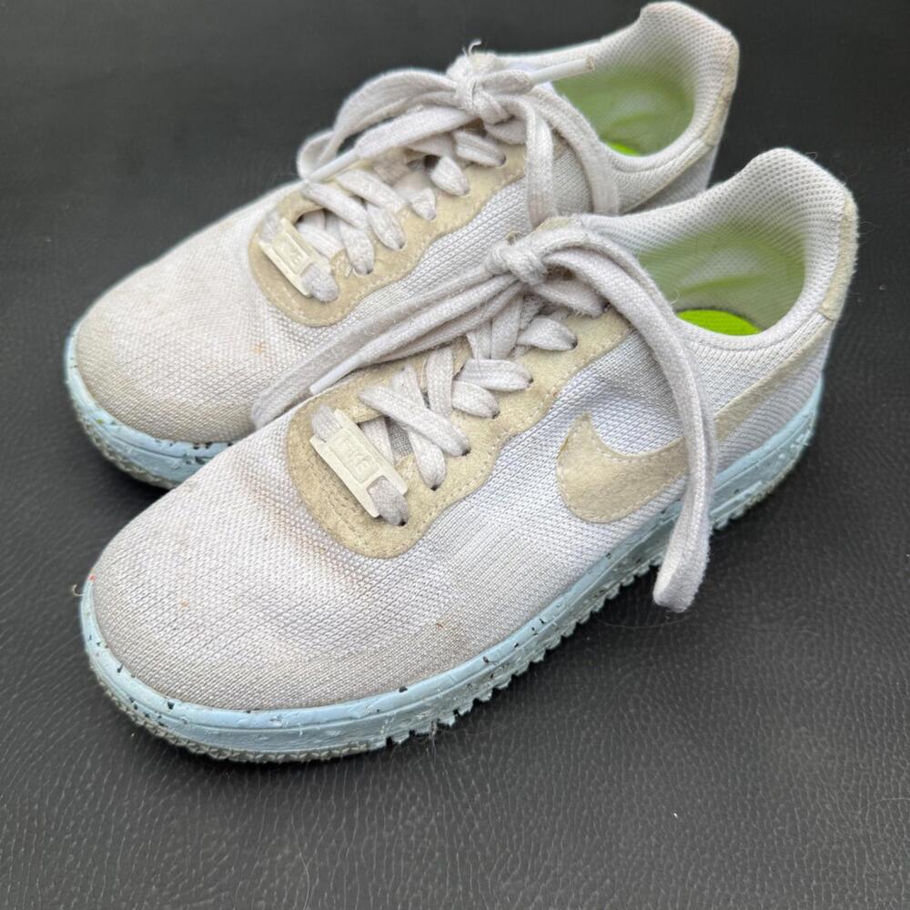 Nike Air Force 1 Low Crater Flyknit White Blue Platinum Women's Size 6